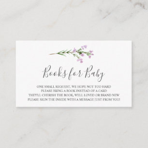 Carte D'accompagnement Lavendar Branch Books for Baby Insert Card