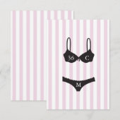 Carte D'accompagnement Lavendar & White Stripes Bachelorette Party Insére (Devant / Derrière)