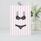 Carte D'accompagnement Lavendar & White Stripes Bachelorette Party Insére (Debout devant)