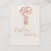 Carte D'accompagnement Lavender Bear Balloons Affichage Douche (Dos)