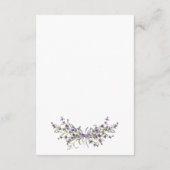 Carte D'accompagnement lavender boho floral mariage détails informations (Dos)