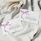 Carte D'accompagnement Lavender Bow Diaper Raffle