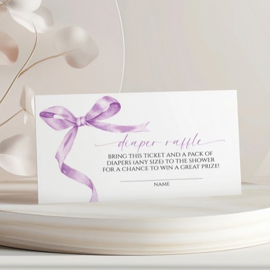 Carte D'accompagnement Lavender Bow Diaper Raffle