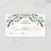 Carte D'accompagnement Lavender Eucalyptus Devine Combien De Baisers Jeu (Devant)