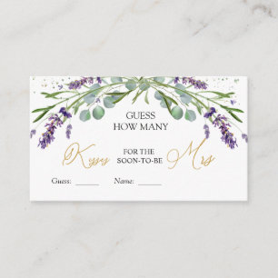 Carte D'accompagnement Lavender Eucalyptus Devine Combien De Baisers Jeu