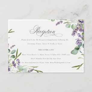 Carte D'accompagnement Lavender Eucalyptus Foliage Réception de mariage