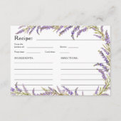 Carte D'accompagnement Lavender Fall recette nuptiale d'aquarelle florale (Devant)