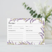 Carte D'accompagnement Lavender Fall recette nuptiale d'aquarelle florale (Debout devant)