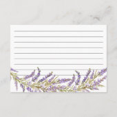 Carte D'accompagnement Lavender Fall recette nuptiale d'aquarelle florale (Dos)