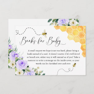 Carte D'accompagnement Lavender Honey Bee Baby showers Livres Pour Bébé