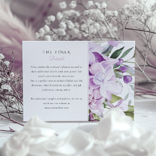 Carte D'accompagnement Lavender Hues Mariage Information Card Lilacs