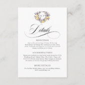 Carte D'accompagnement Lavender Lemon Monogram Floral Crest Détails (Devant)