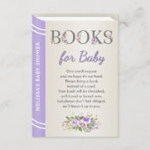 Carte D'accompagnement Lavender Library Baby shower Sprinkle Book Request (Devant)