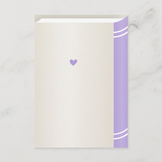 Carte D'accompagnement Lavender Library Baby shower Sprinkle Book Request (Dos)