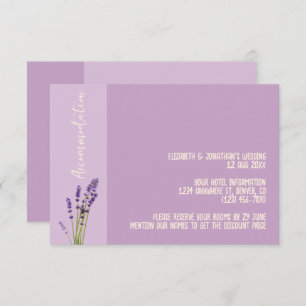Carte D'accompagnement Lavender Love Mariage Hébergement