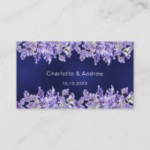 Carte D'accompagnement Lavender marine bleu site mariage QR code RSVP (Devant)