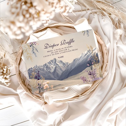 Carte D'accompagnement Lavender Meadow Peaks Baby Shower Diapper Raffle 