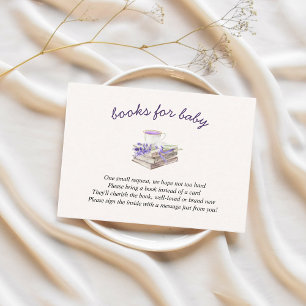 Carte D'accompagnement Lavender Nouveau Chapitre Baby shower Livres pour 