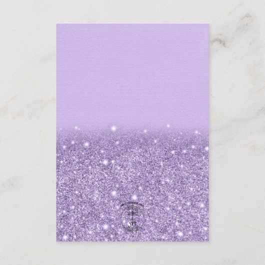 Carte D'accompagnement Lavender Parties scintillant Modern Mariage Détail (Dos)
