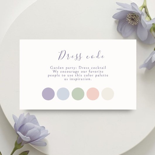 Carte D'accompagnement Lavender Pastel Floral Script Wedding Attire