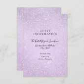 Carte D'accompagnement Lavender Purple Bat mitzvah Informations d'invité (Devant / Derrière)