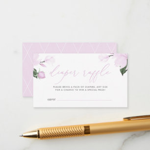 Carte D'accompagnement Lavender Purple Floral Baby Shower Diaper Raffle