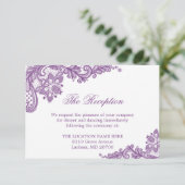 Carte D'accompagnement Lavender Purple Lace Mariage Détails (Debout devant)