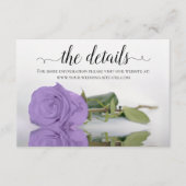 Carte D'accompagnement Lavender Purple Rose Détails du Mariage Site Web (Devant)