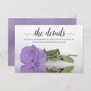 Carte D'accompagnement Lavender Purple Rose Détails du Mariage Site Web