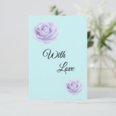 Carte D'accompagnement Lavender Rose W/Blue Wedding Enclosure Card (Debout devant)