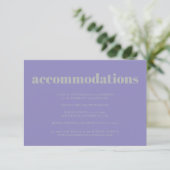 Carte D'accompagnement Lavender Silver Minimalist Wedding Accommodations (Debout devant)