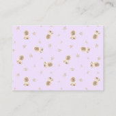 Carte D'accompagnement Lavender Teddy Bear Baby shower Demande de carnet (Dos)