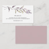 Carte D'accompagnement Lavender Vine Greenery Détails du Mariage Boîtier  (Devant / Derrière)