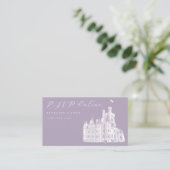 Carte D'accompagnement Lavender Vintage Castle RSVP Wedding Website (Debout devant)