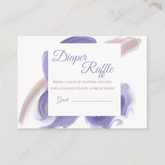 Carte D'accompagnement Lavender Watercolor Diaper Raffle Insert (Devant)