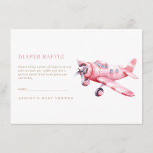Carte D'accompagnement L'aventure Commence Fille au Petit Avion Rose Baby