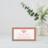 Carte D'accompagnement Le Corail Sur Burlap Boho Beach Wedding Collection (Debout devant)