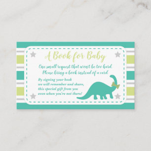 Carte D'accompagnement Le dinosaure de menthe de baby shower de garçon