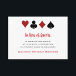 Carte D'accompagnement Le don de bienfaisance favorise Las Vegas Casino M<br><div class="desc">Cette charmante carte de mariage thématique casino fera savoir à vos invités qu'au lieu de faveurs vous avez fait don à une oeuvre de bienfaisance en leur honneur.</div>