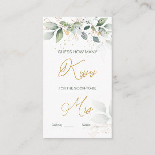 Carte D'accompagnement Le feuillage de verdure devine le nombre de baiser