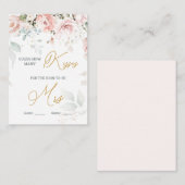 Carte D'accompagnement Le feuillage rose floral Combien de baisers dans l (Devant / Derrière)