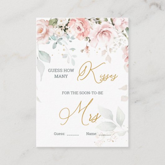 Carte D'accompagnement Le feuillage rose floral Combien de baisers dans l (Devant)