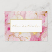 Carte D'accompagnement Le marbre rose et or les détails mariage (Devant)