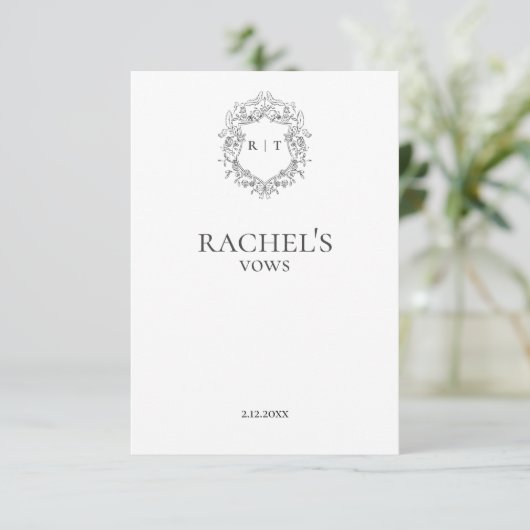Carte D'accompagnement Le Mariage d'Elegant Bride annonce une crête monog (Debout devant)