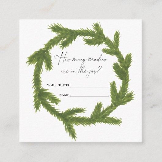 Carte D'accompagnement Le minimalisme hivernal devine combien de bonbons (Devant)