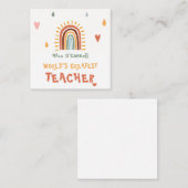 Carte D'accompagnement Le plus grand cadeau d'enseignant du monde Boho ar (Devant / Derrière)