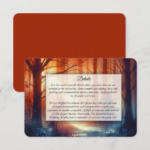 Carte D'accompagnement Le Sortilège Boisé des Feuilles qui Tombent Mariag