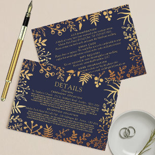 Carte D'accompagnement L'élégante collection de Mariages floraux marine e