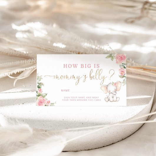 Carte D'accompagnement L'éléphant floral, quelle taille a le ventre de ma