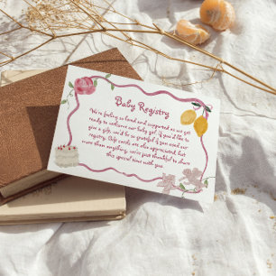 Carte D'accompagnement Lemon Baby Girl Cadeau Détails du registre